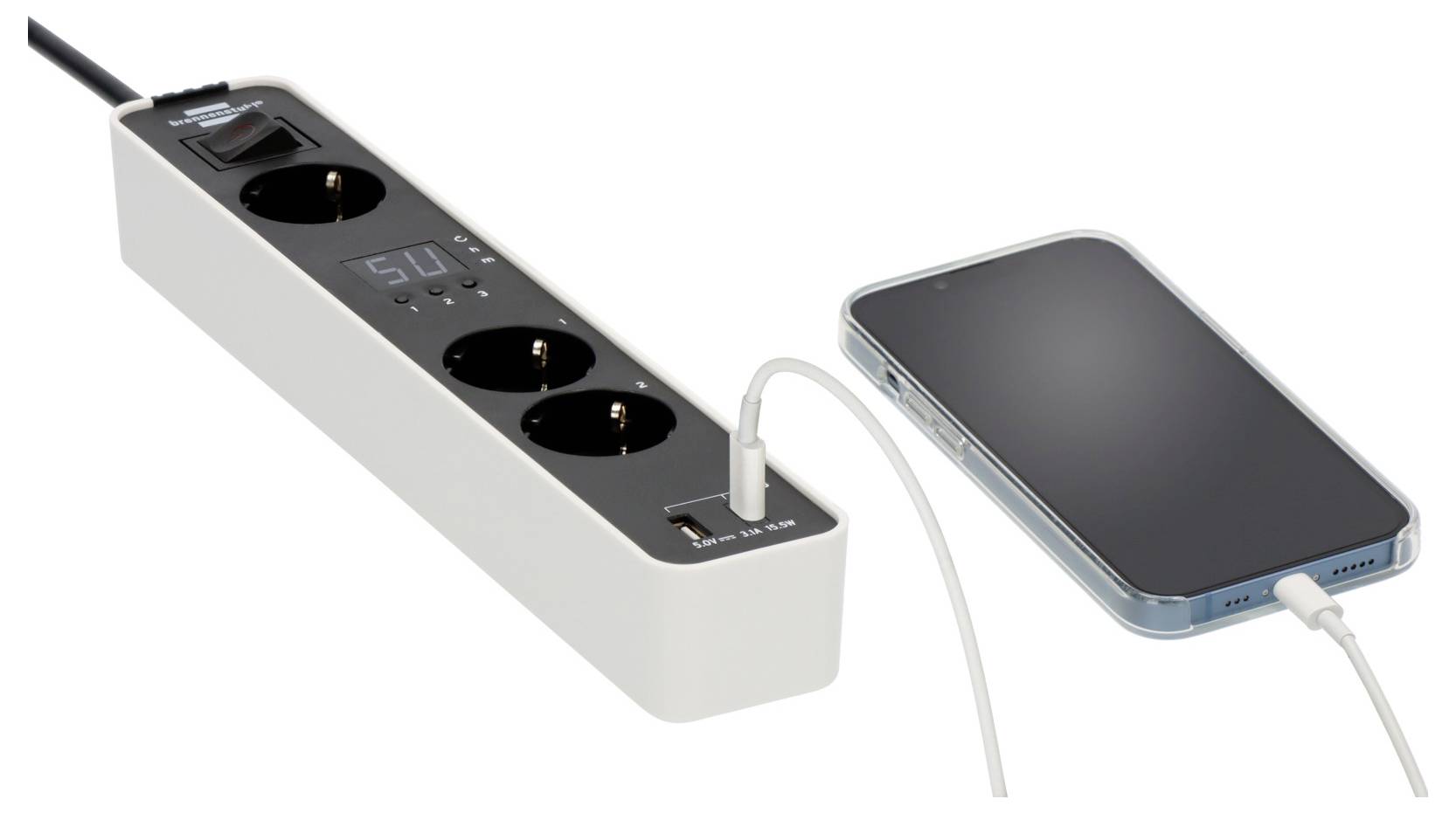 Brennenstuhl 1153230026 Steckdosenleiste Schwarz, Weiß 1St.