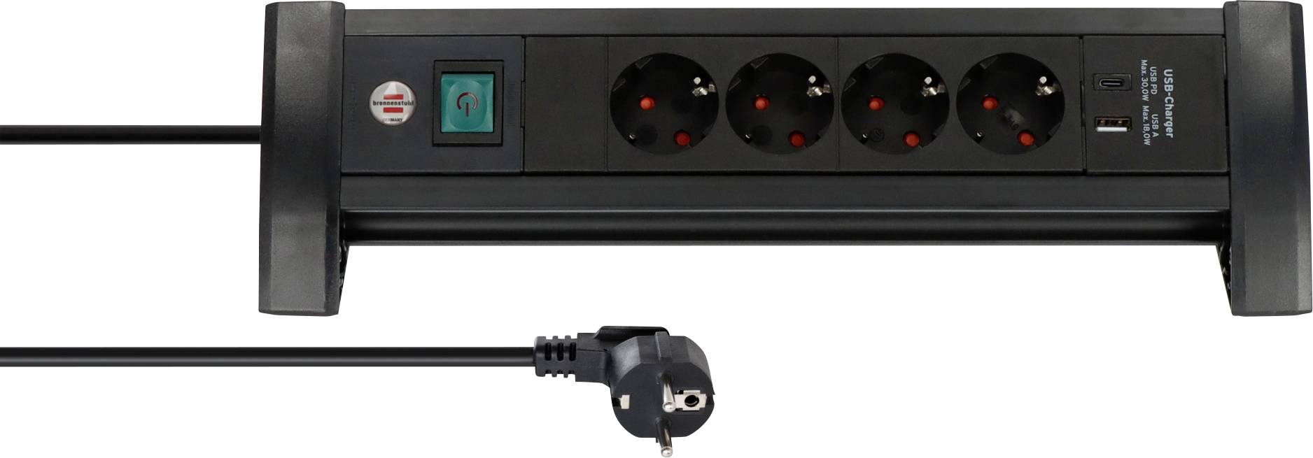 Brennenstuhl 1156250544 Steckdosenleiste Schwarz Schutzkontakt 1St.