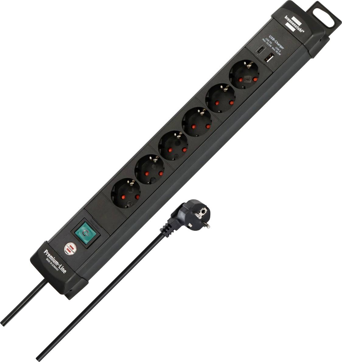 Brennenstuhl 1951160608 Steckdosenleiste mit Schalter Schwarz 1St.