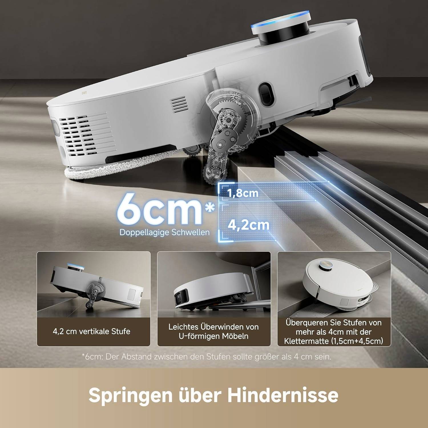 dreame X50 Ultra Saugroboter Edelstahl, Weiß