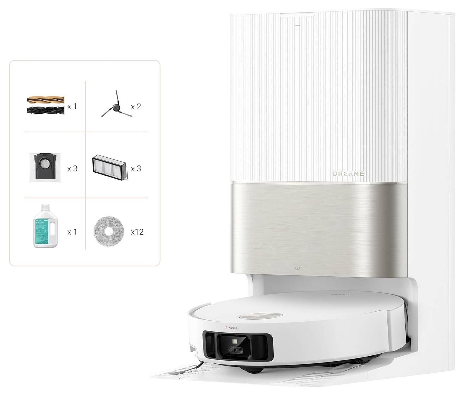 dreame X50 Ultra Saugroboter Edelstahl, Weiß