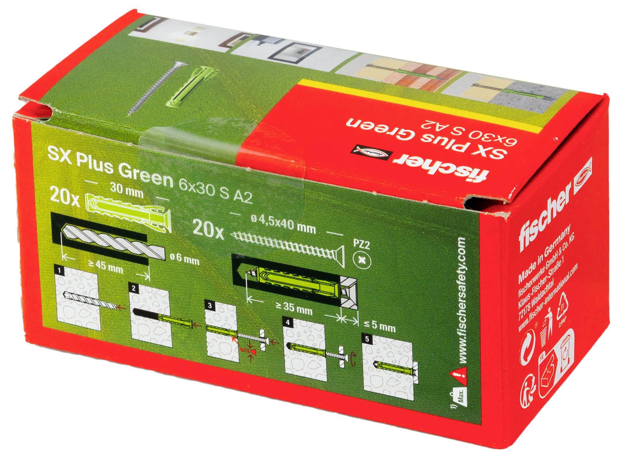 Fischer 567936 SX Plus Green Dübel 20St.