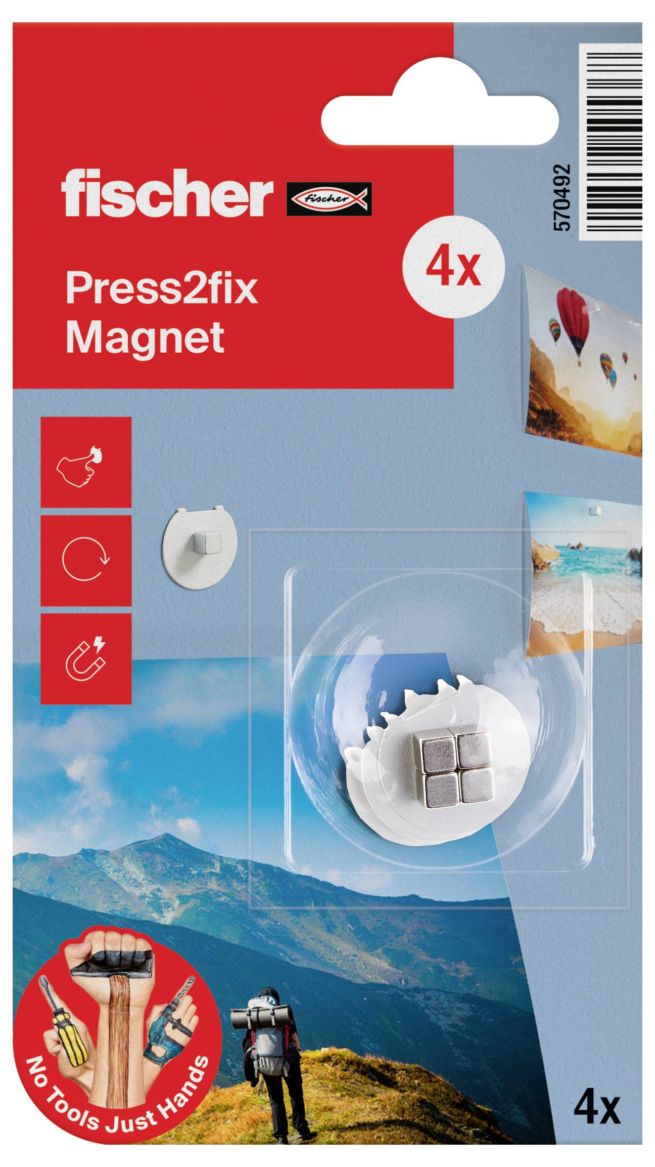 Fischer 570492 Press2fix Magnet 4 St.