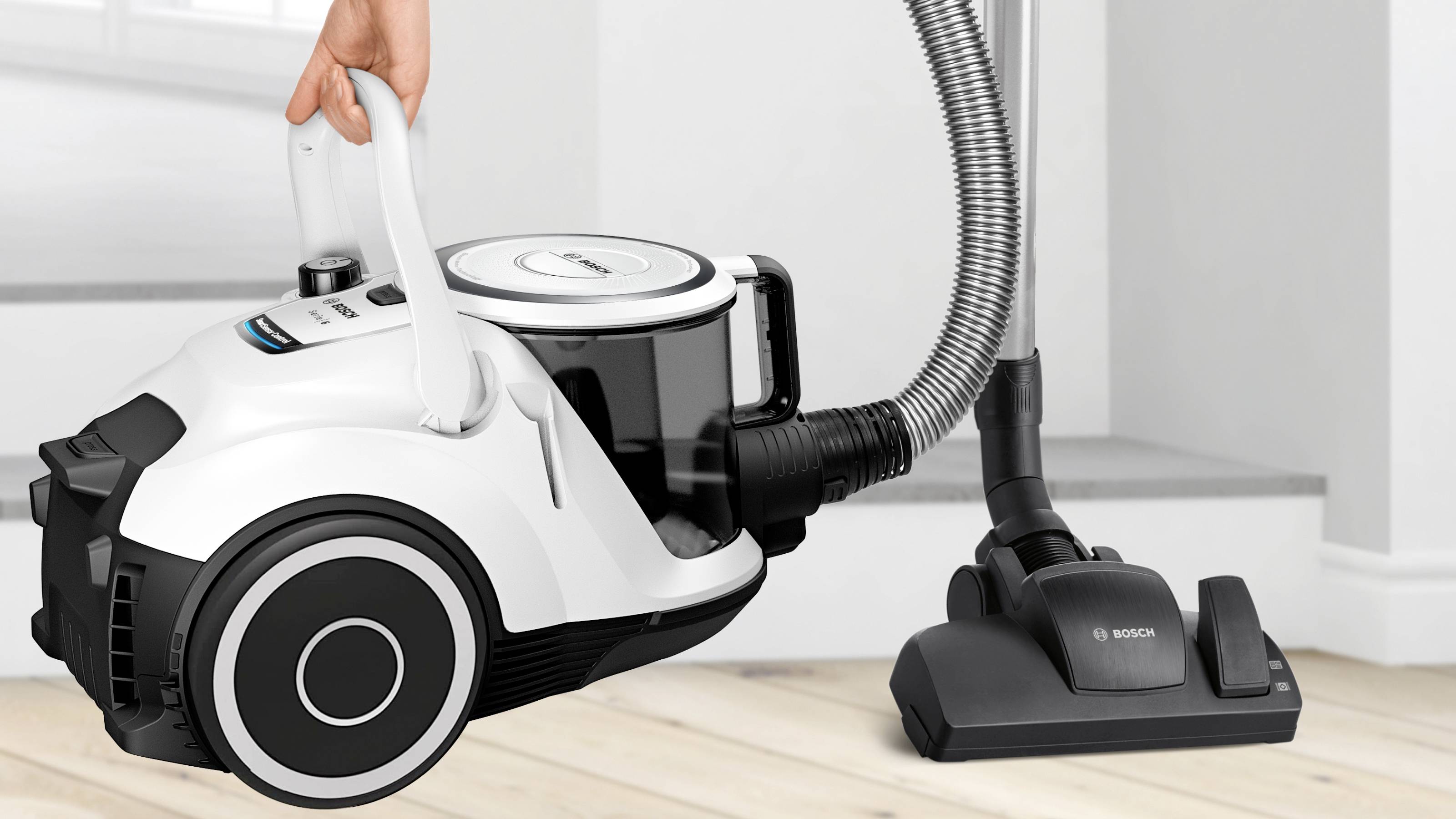 Bosch beutelloster Staubsauger GS41 Serie 6, weiß Staubsauger ohne Beutel Beutellos