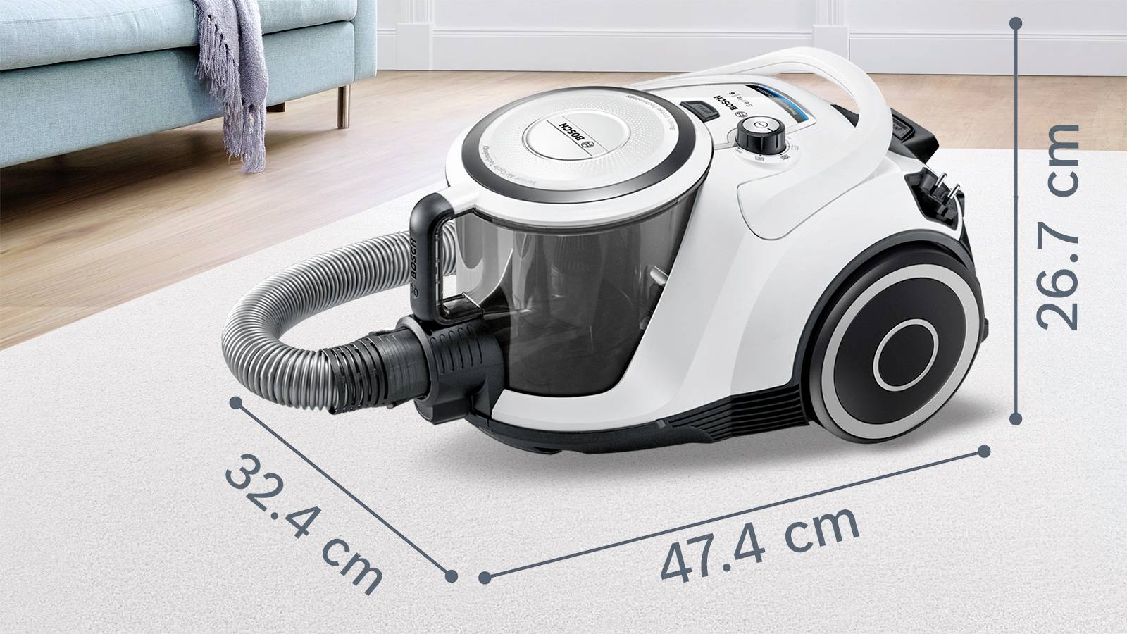 Bosch beutelloster Staubsauger GS41 Serie 6, weiß Staubsauger ohne Beutel Beutellos