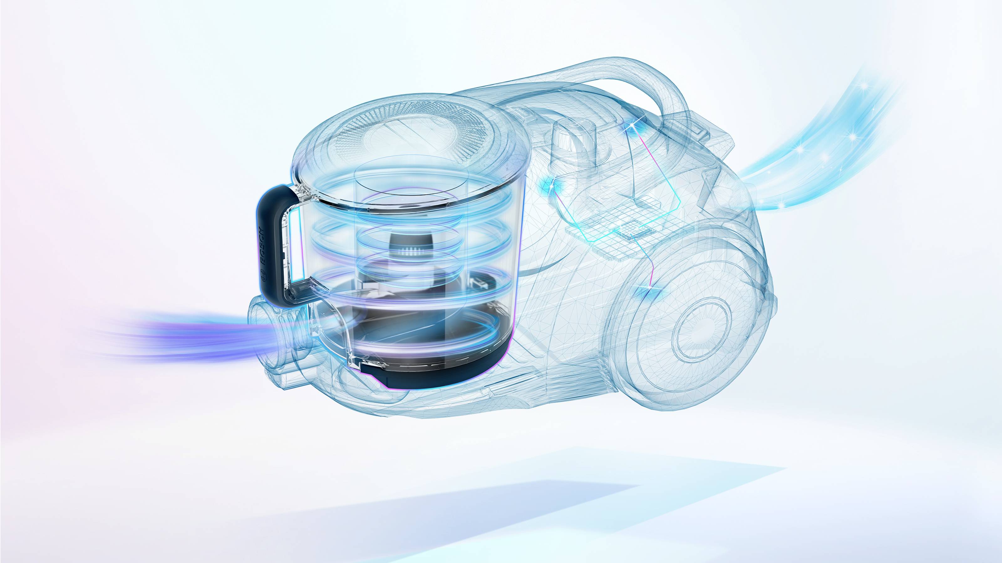 Bosch beutelloser Staubsauger ProFamily GS41 Serie 6, blau Staubsauger ohne Beutel Beutellos