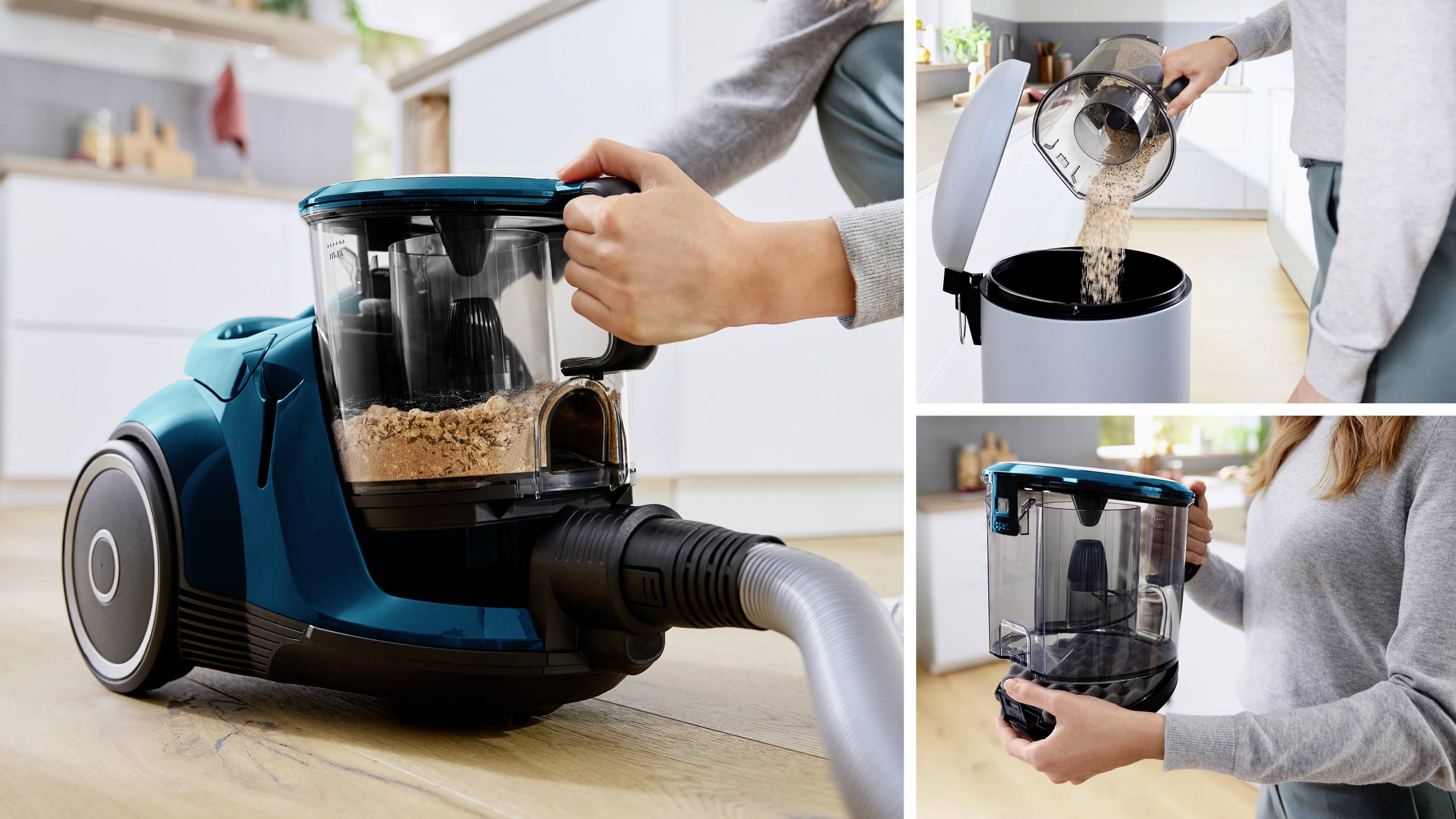 Bosch beutelloser Staubsauger ProFamily GS41 Serie 6, blau Staubsauger ohne Beutel Beutellos