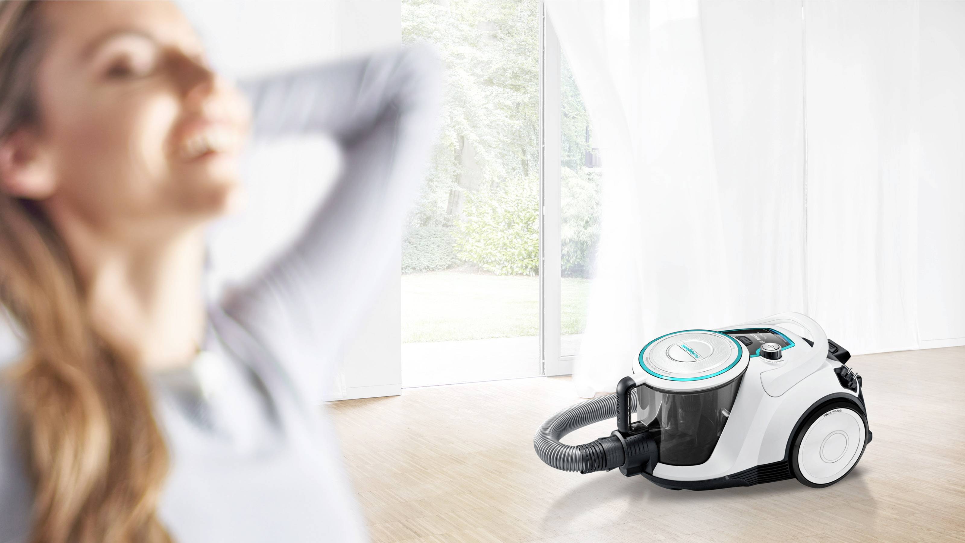 Bosch beutelloser Staubsauger GS41 Serie 6, weiß Staubsauger ohne Beutel Beutellos