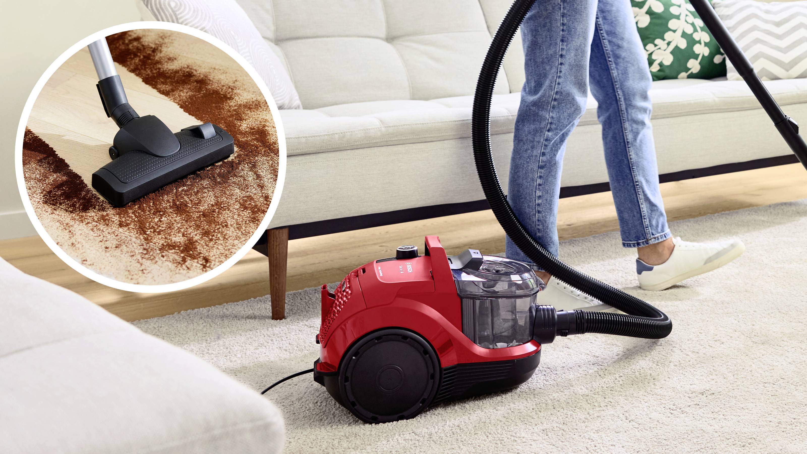 Bosch beutelloser Staubsauger Serie 4, rot Staubsauger ohne Beutel Beutellos