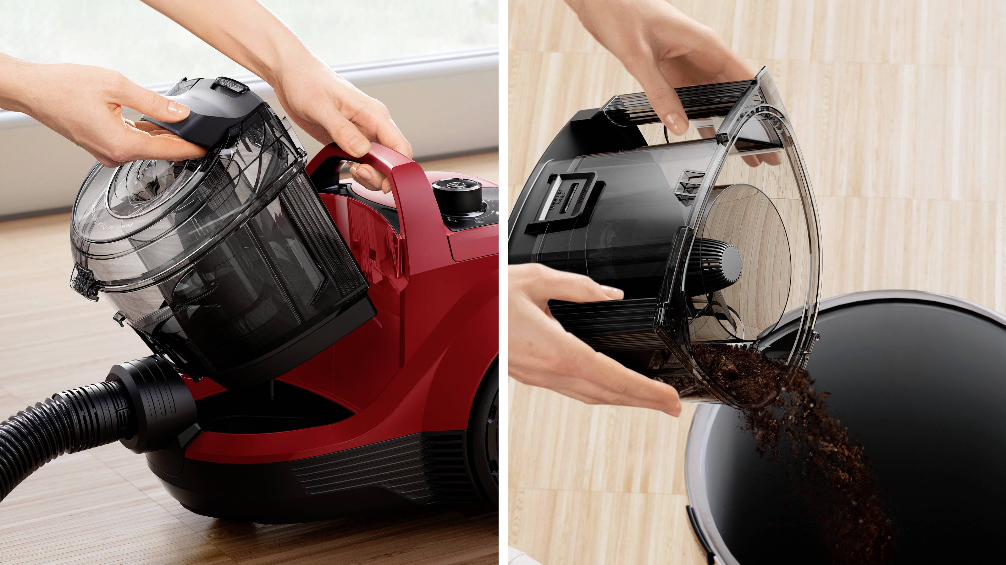 Bosch beutelloser Staubsauger Serie 4, rot Staubsauger ohne Beutel Beutellos