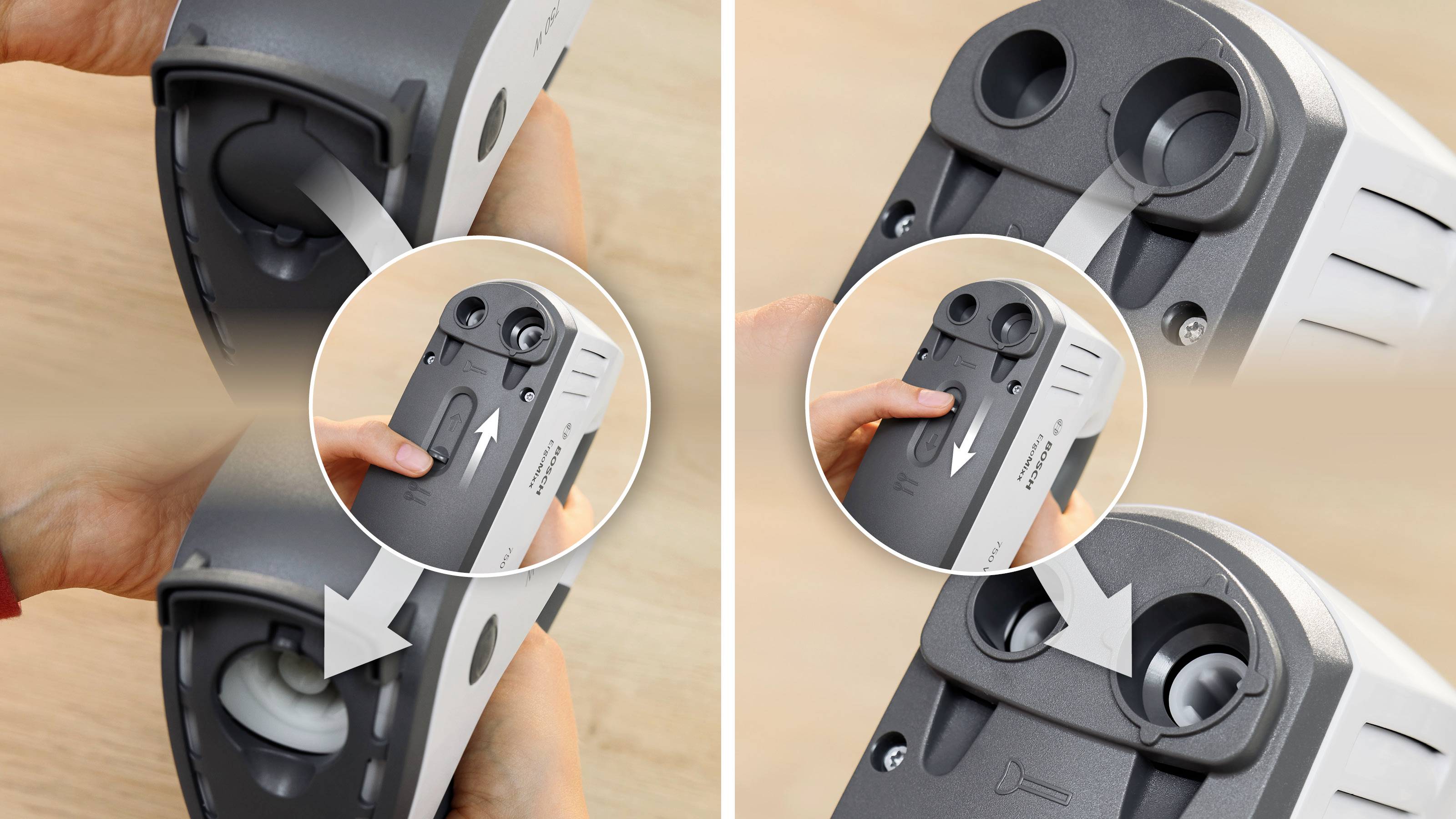 Bosch ErgoMixx 750 Watt, Edelstahl-Mixuß Handmixer 750W Schwarz, Weiß