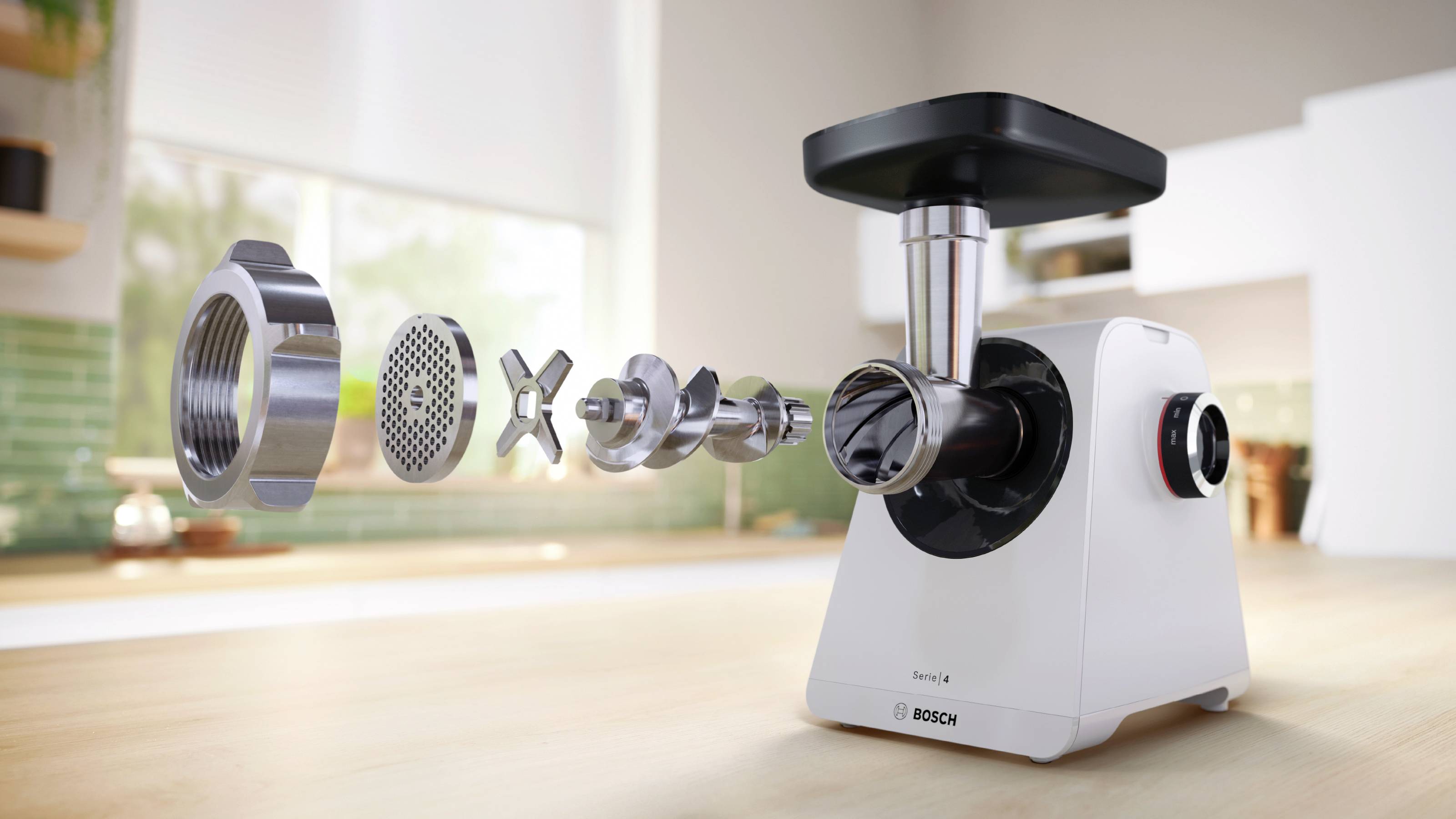 Bosch Multi Power Serie 4, 1900 Watt Blockierleistung MFWS420W Fleischwolf 1300W Weiß