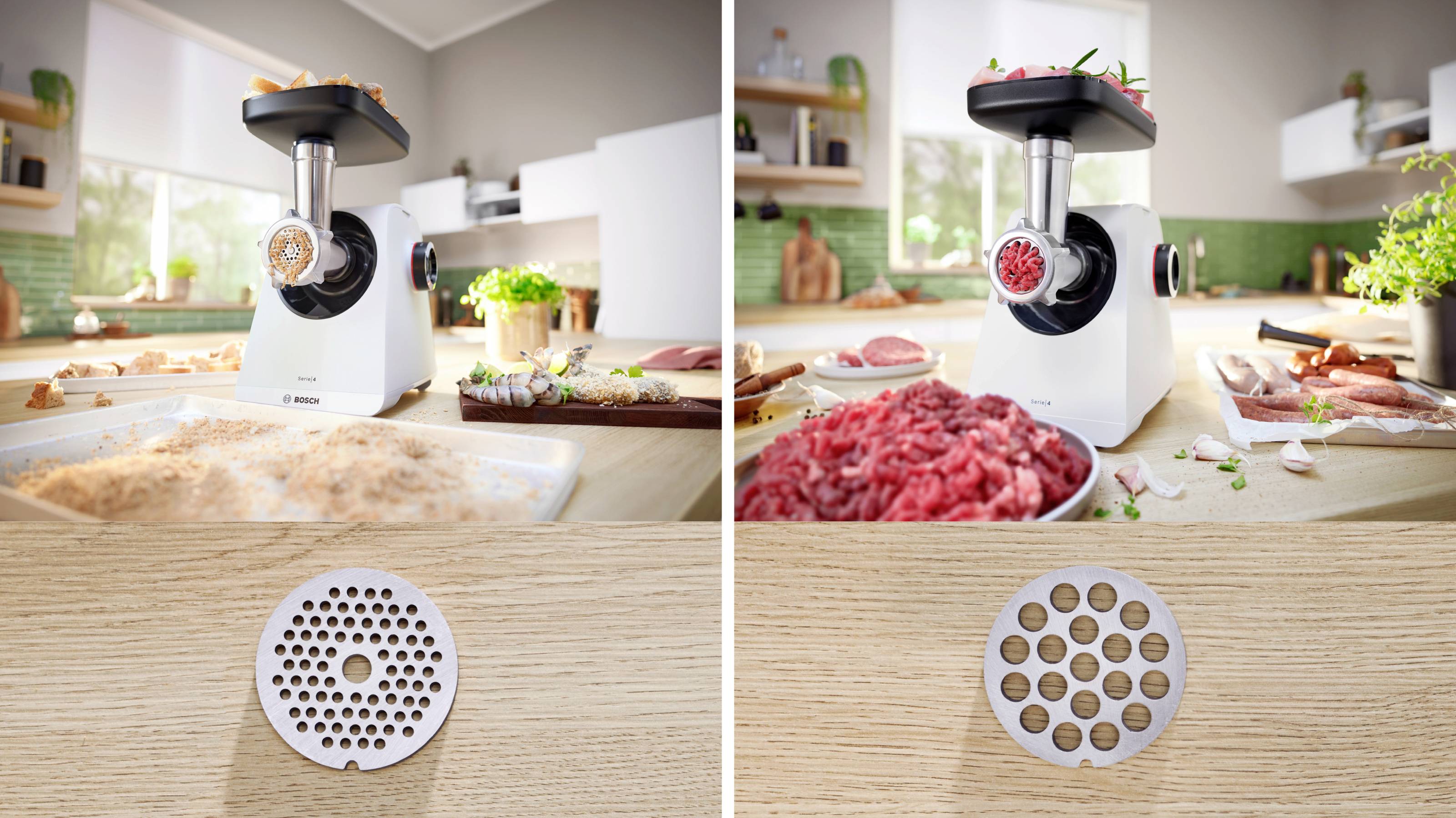 Bosch Multi Power Serie 4, 1900 Watt Blockierleistung MFWS420W Fleischwolf 1300W Weiß