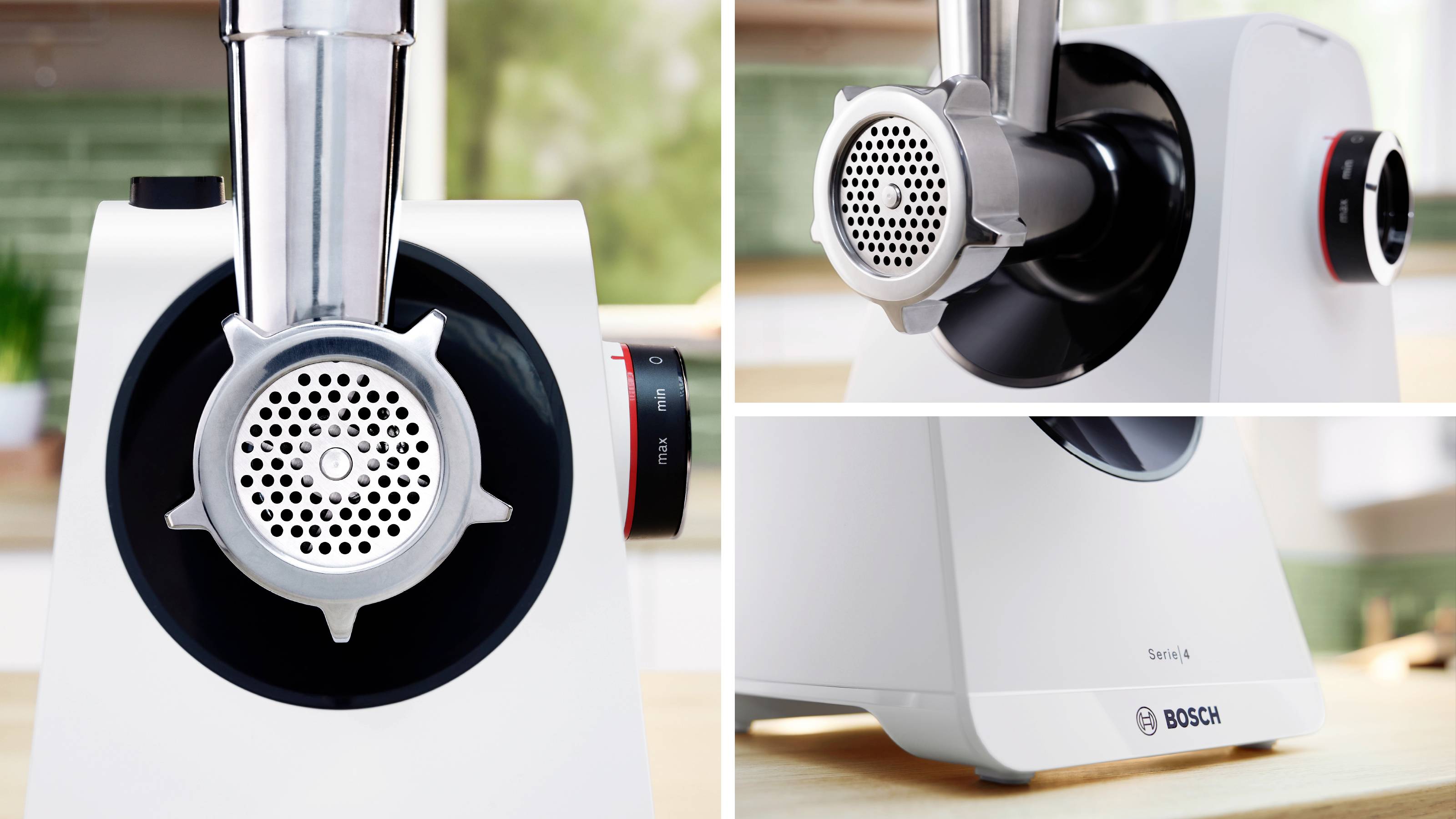 Bosch Multi Power Serie 4, 1900 Watt Blockierleistung MFWS420W Fleischwolf 1300 W Weiß