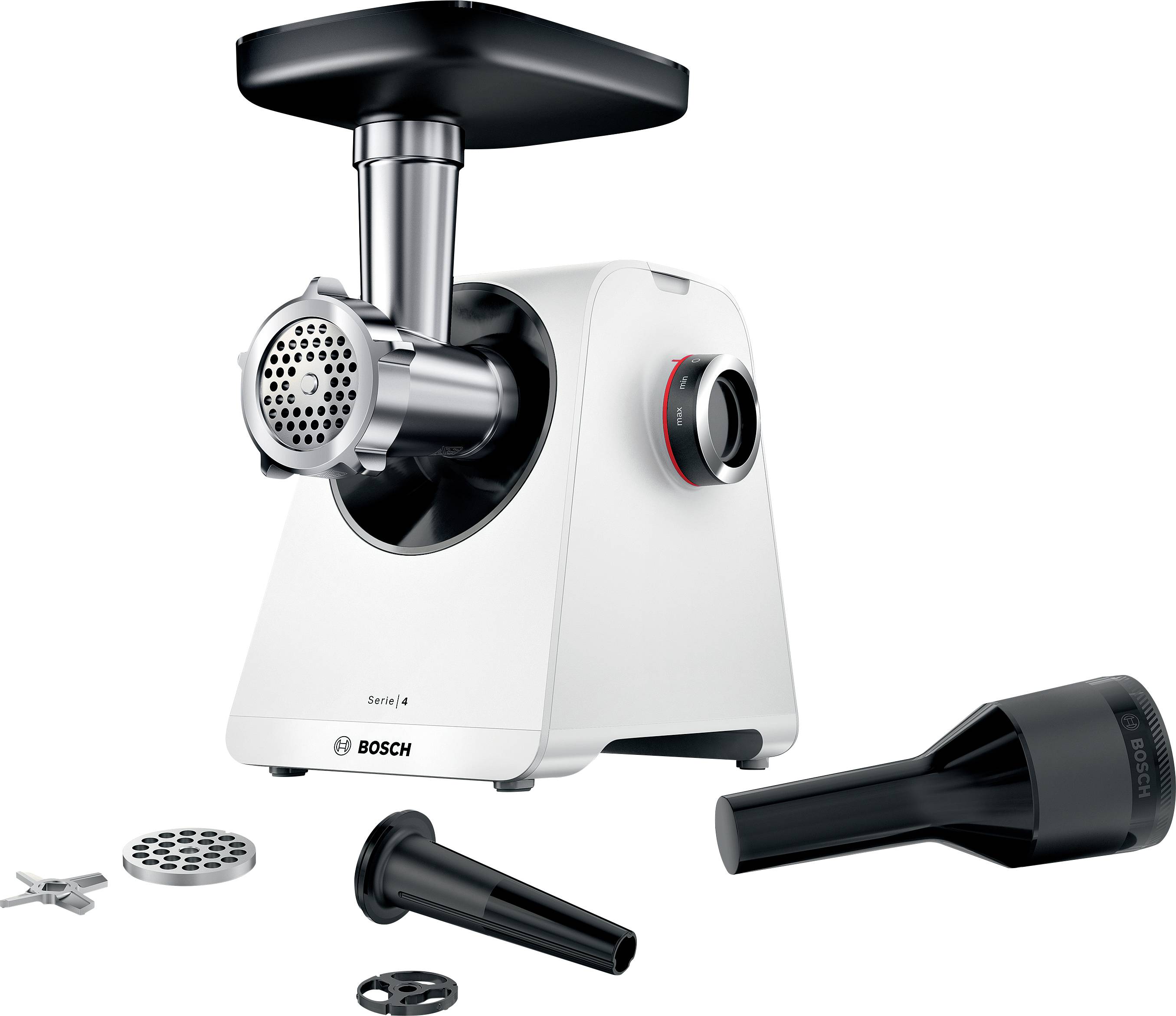 Bosch Multi Power Serie 4, 1900 Watt Blockierleistung MFWS420W Fleischwolf 1300W Weiß