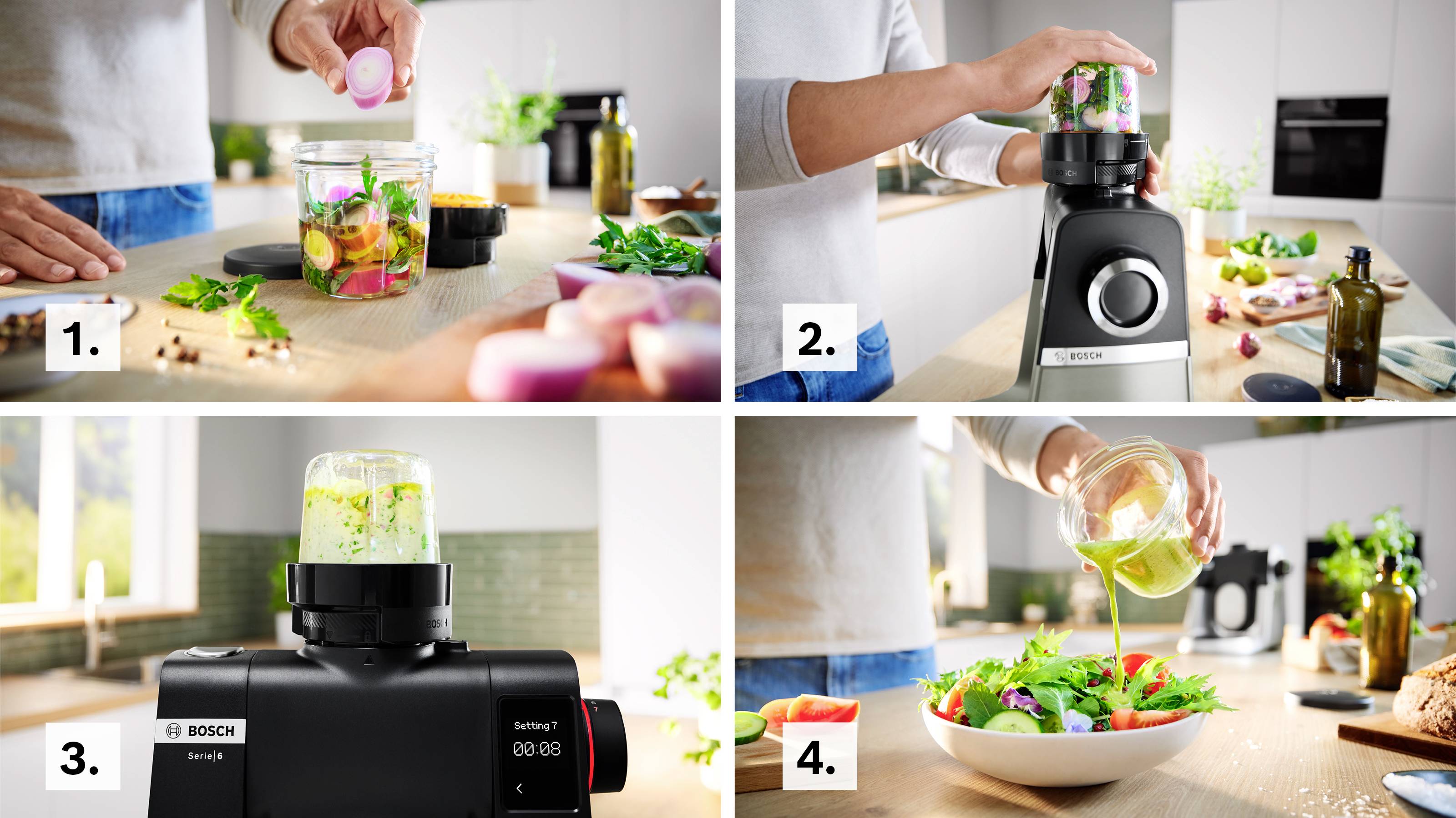 Bosch 3 in 1 Mühle Zerkleinerer für Küchenmaschine Serie 6 und 8 Zerkleinerer Schwarz