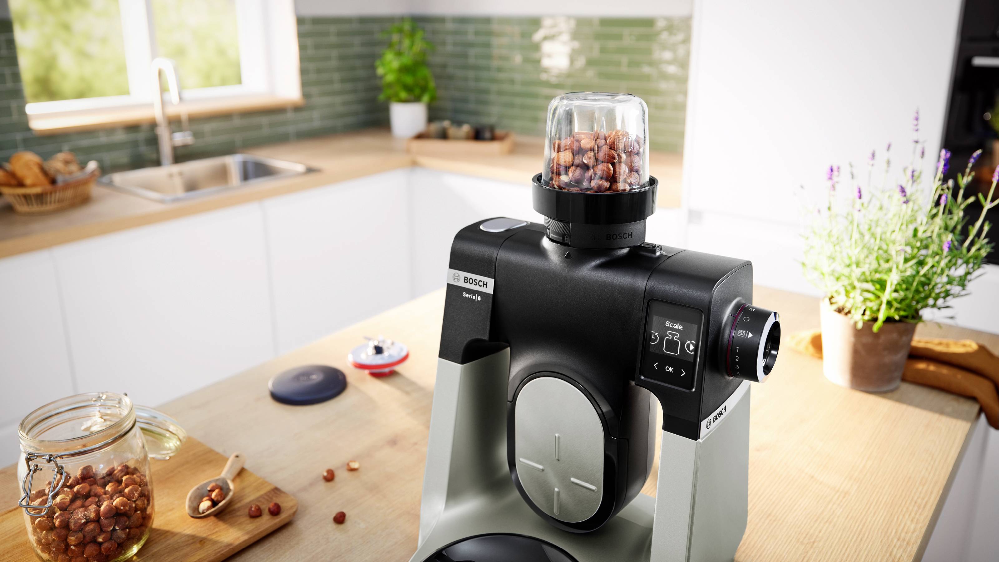 Bosch 3 in 1 Mühle Zerkleinerer für Küchenmaschine Serie 6 und 8 Zerkleinerer Schwarz