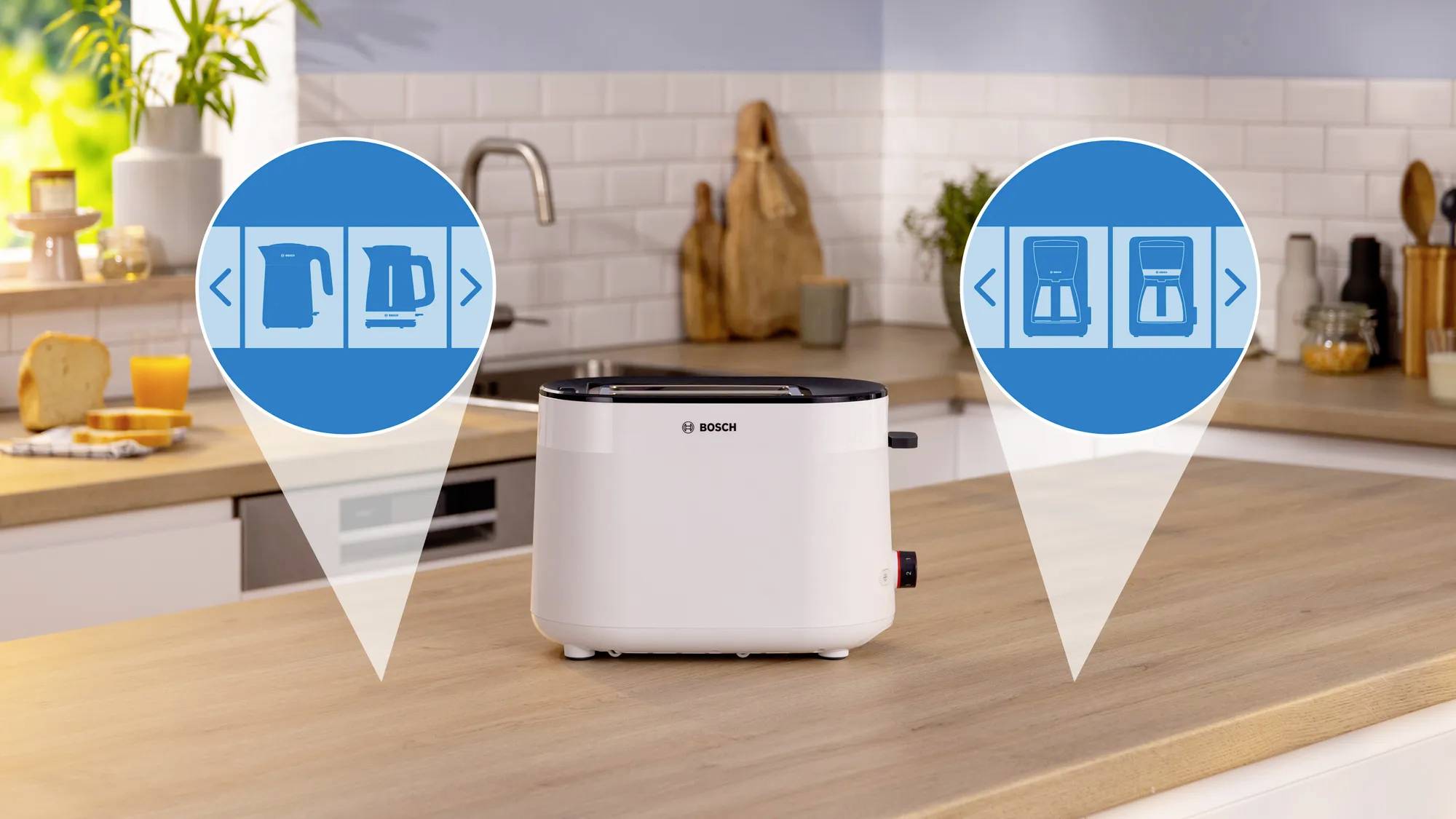 Bosch Kompakt Toaster MyMoment, weiß Toaster Weiß