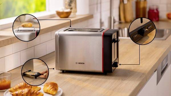 Bosch Kompakt Toaster MyMoment, Edelstahl Toaster Edelstahl