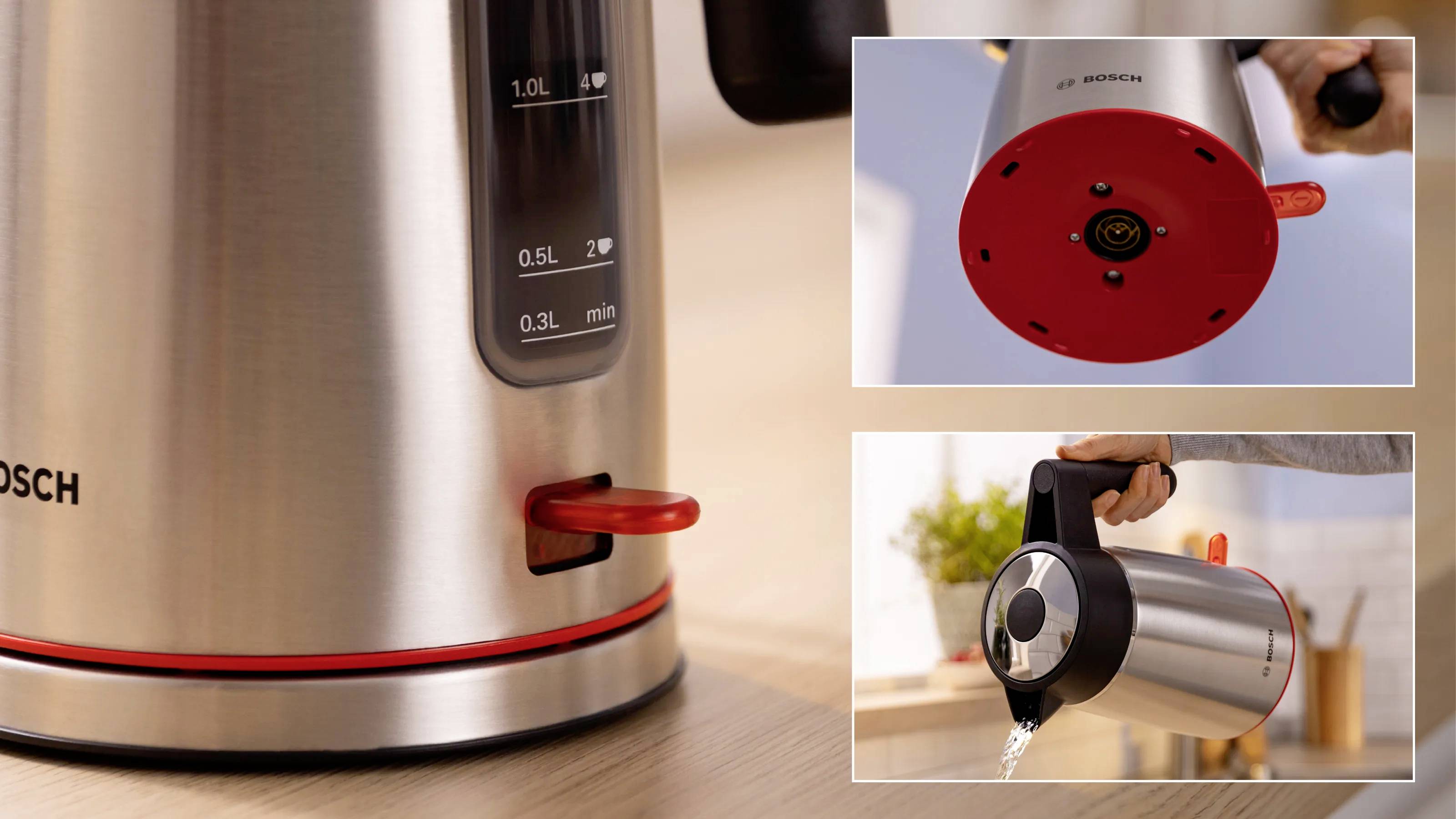 Bosch 1,7L MyMoment, Edelstahl Wasserkocher Edelstahl, Schwarz