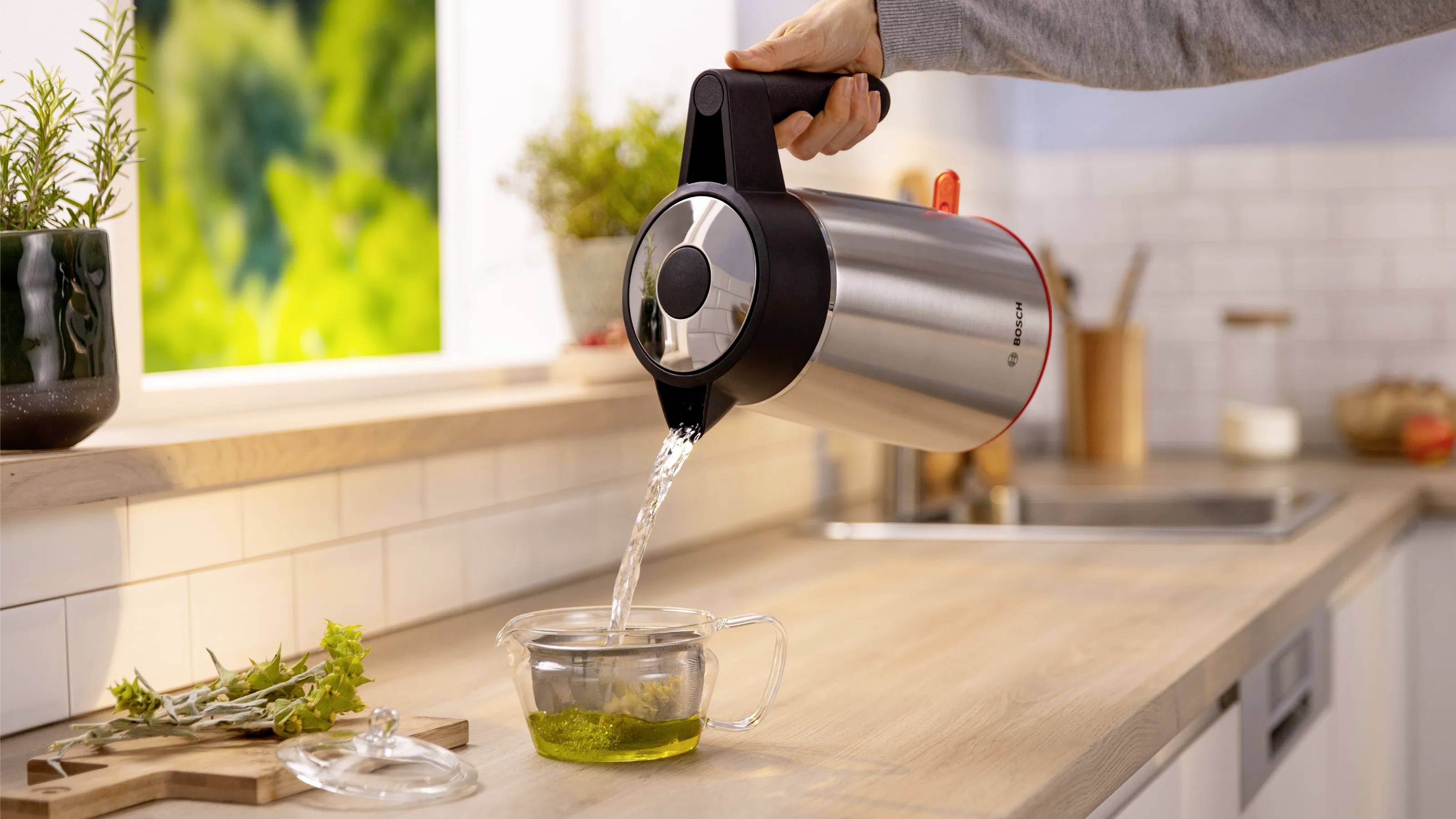 Bosch 1,7L MyMoment, Edelstahl Wasserkocher Edelstahl, Schwarz