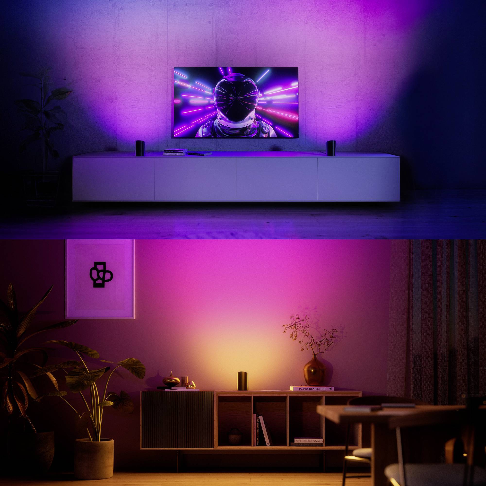 Philips Hue Tischleuchte, Wandleuchte 8720169339712 Philips Hue Play Wallwasher, schwarz LED 20 W