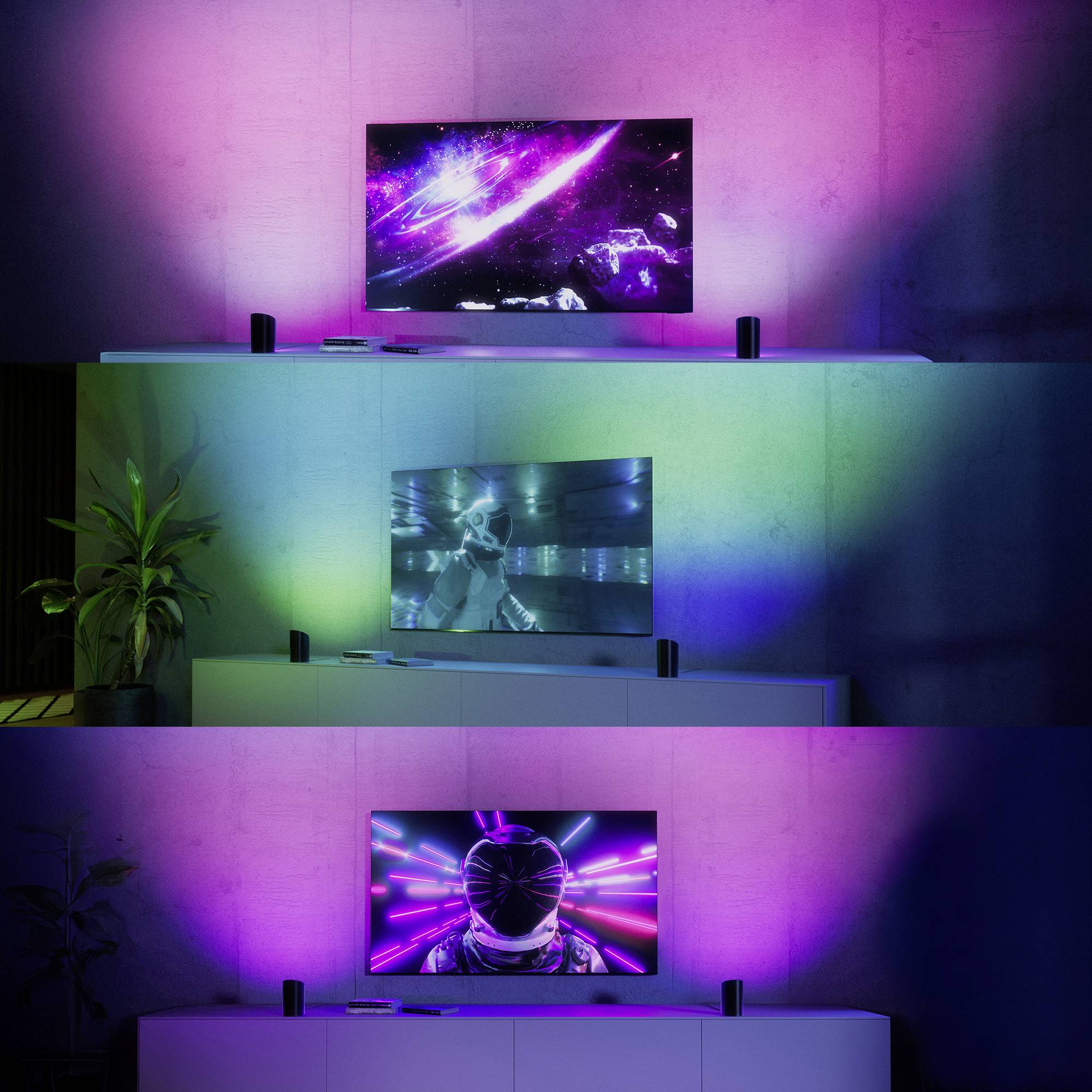 Philips Hue Tischleuchte, Wandleuchte 8720169339712 Philips Hue Play Wallwasher, schwarz LED 20 W