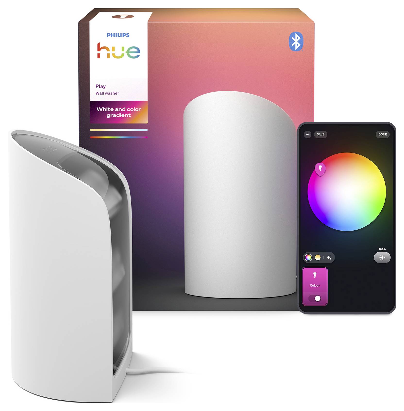 Philips Hue Tischleuchte 8720169339651 Philips Hue Play Wallwasher, weiß LED 20 W