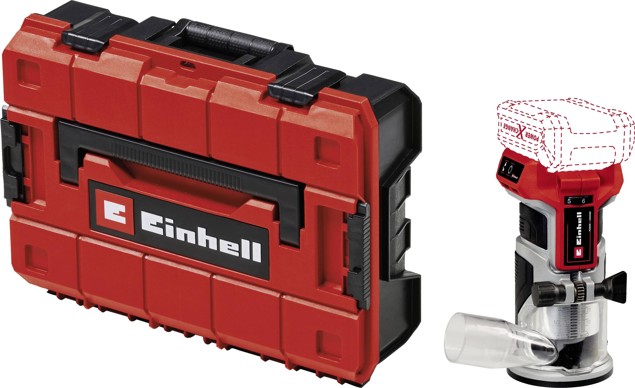 Einhell Kantenfräse 4350412+4540011 ohne Akku, ohne Ladegerät, inkl. E-Case