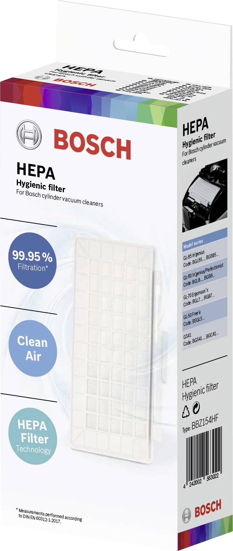 Bosch HEPA-Filter für Staubsauger BGL8,BGB8,BGL7BGB7,BSGL5,BGS41,BGC41 waschbar BBZ154HF Filt