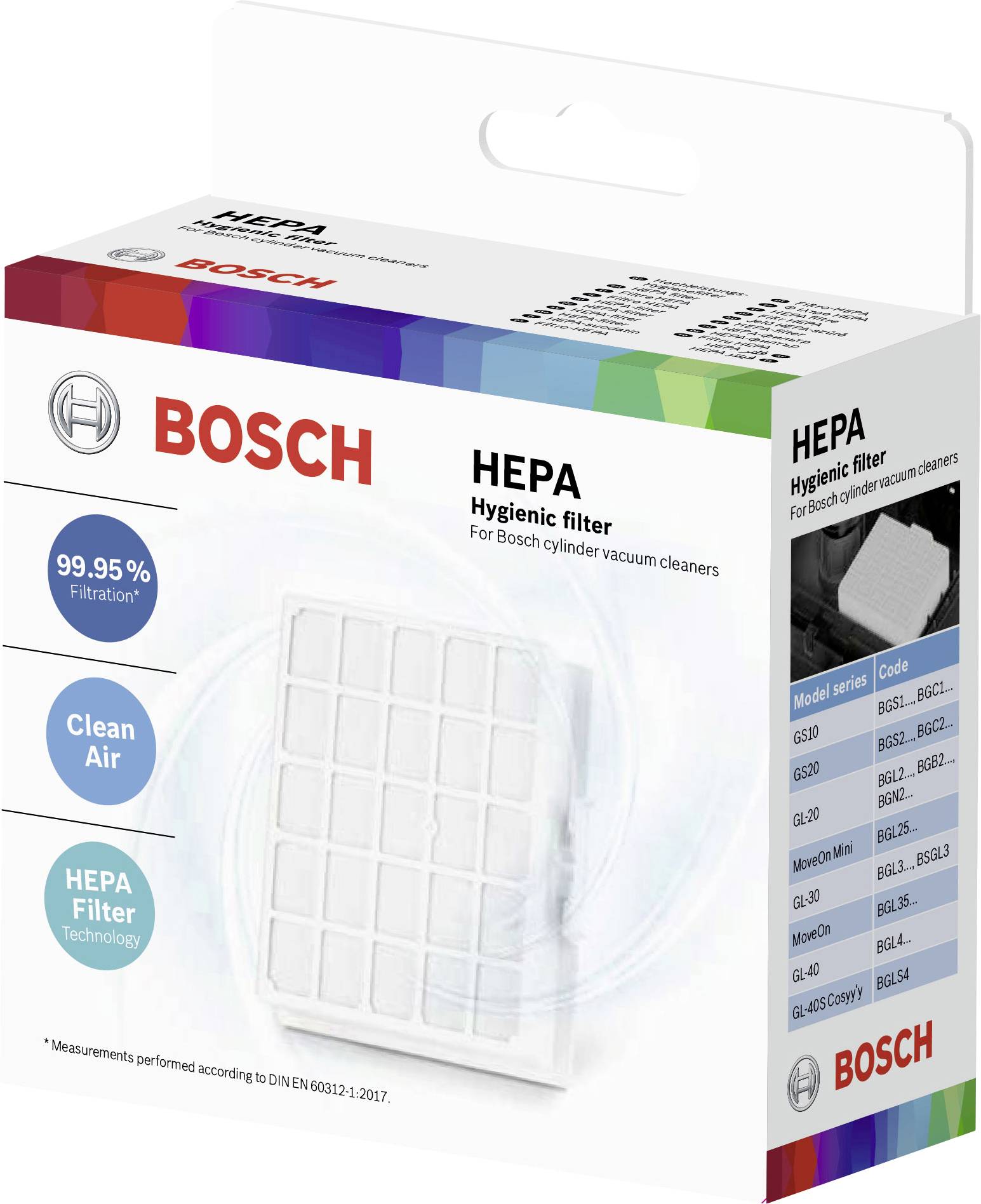 Bosch HEPA-Filter für Staubsauger GS10,GS20,GL-20,GL-30,GL-40,GL40S,BGL25,BGLS4 BBZ156HF Filter-Austausch-Kit