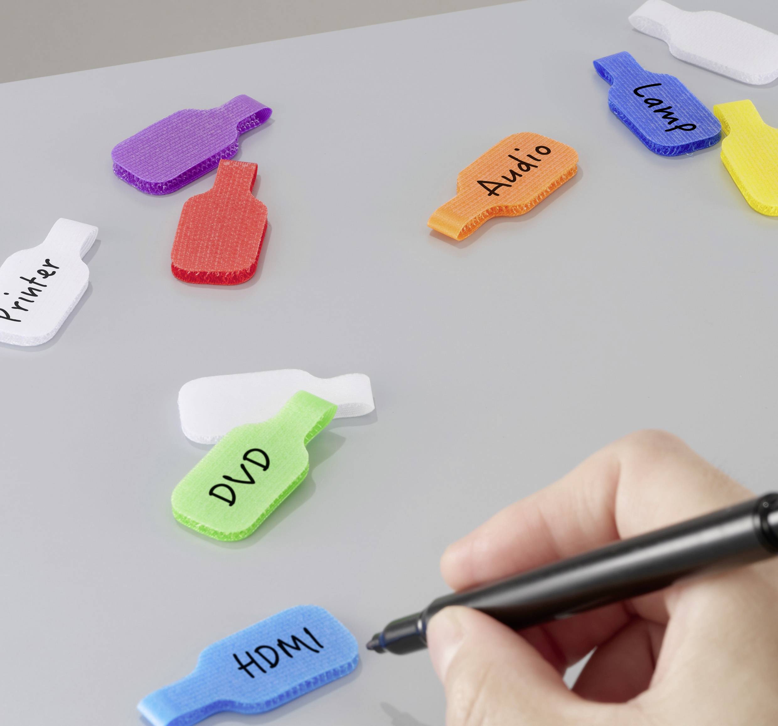 SpeaKa Professional SP-13756884 Kabelmarkierer Beschriftungsfläche: 20 x 38mm Weiß, Rot, Orange, Gelb, Grün, Himmelblau, Blau