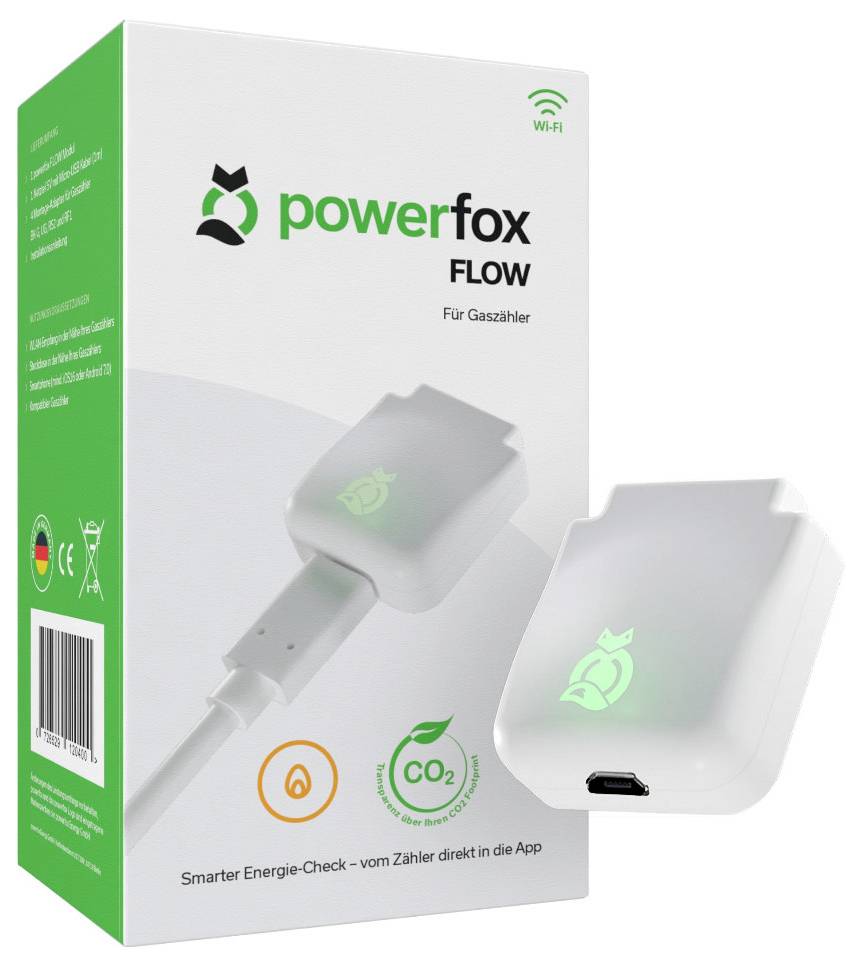 Powerfox FLOW Energiekosten-Messgerät Alarmfunktion, Datenloggerfunktion, mit App-Steuerun