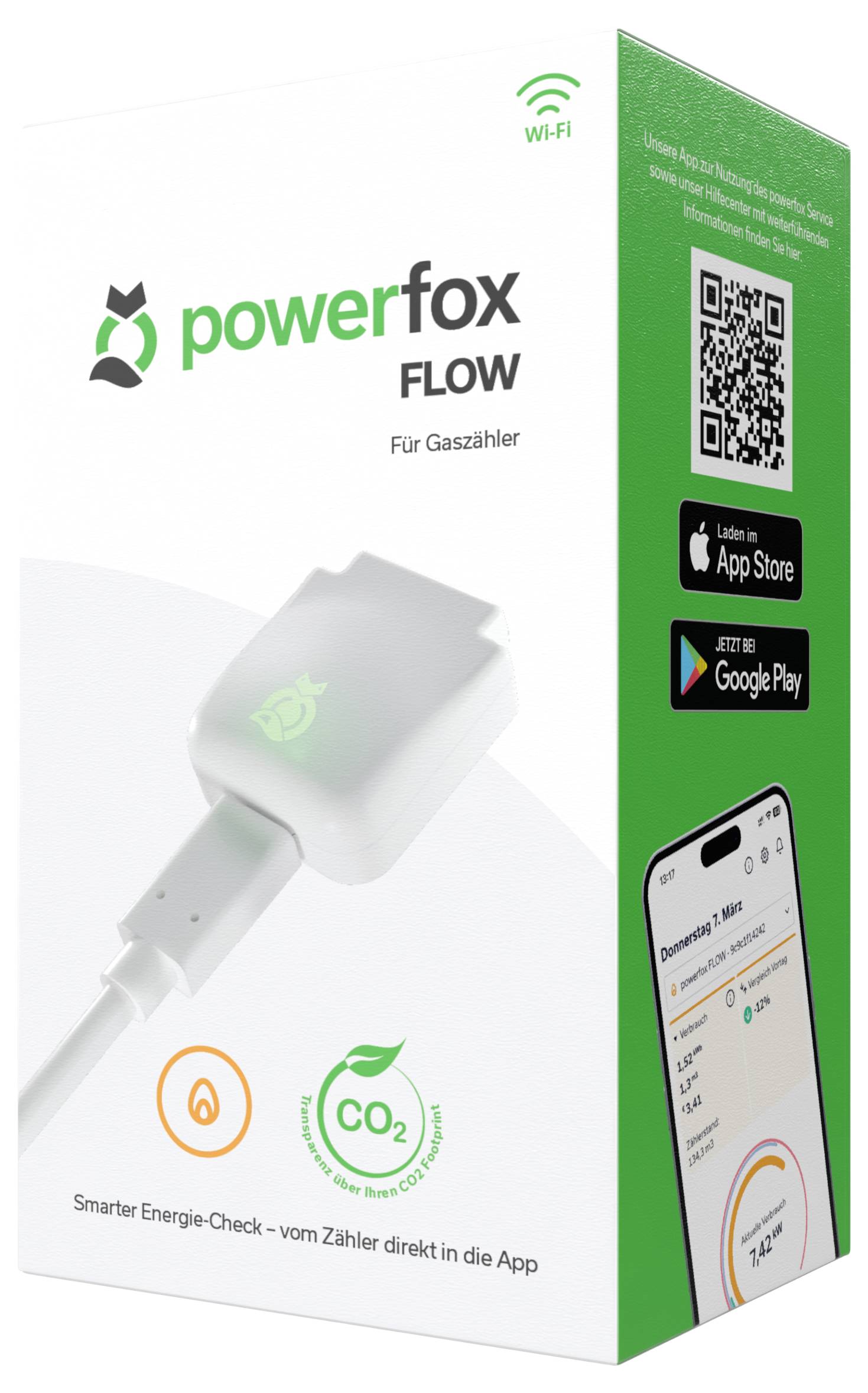 Powerfox FLOW Energiekosten-Messgerät Alarmfunktion, Datenloggerfunktion, mit App-Steuerung
