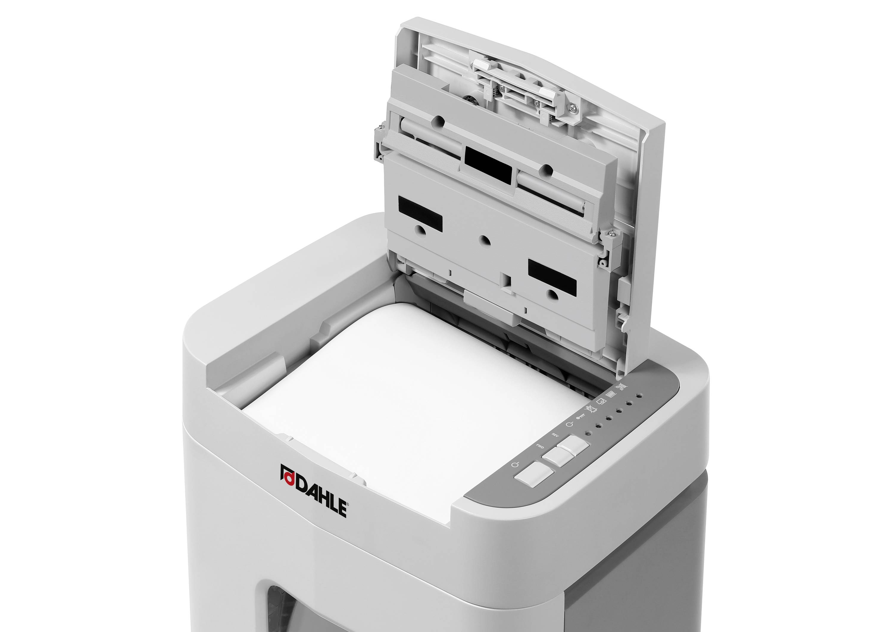 Dahle ShredMATIC 150 Aktenvernichter 150 Blatt Partikelschnitt 4 x 12 mm P-4 24 l Vernichtet auch Büroklammern, Heftklammern, Kreditkarte
