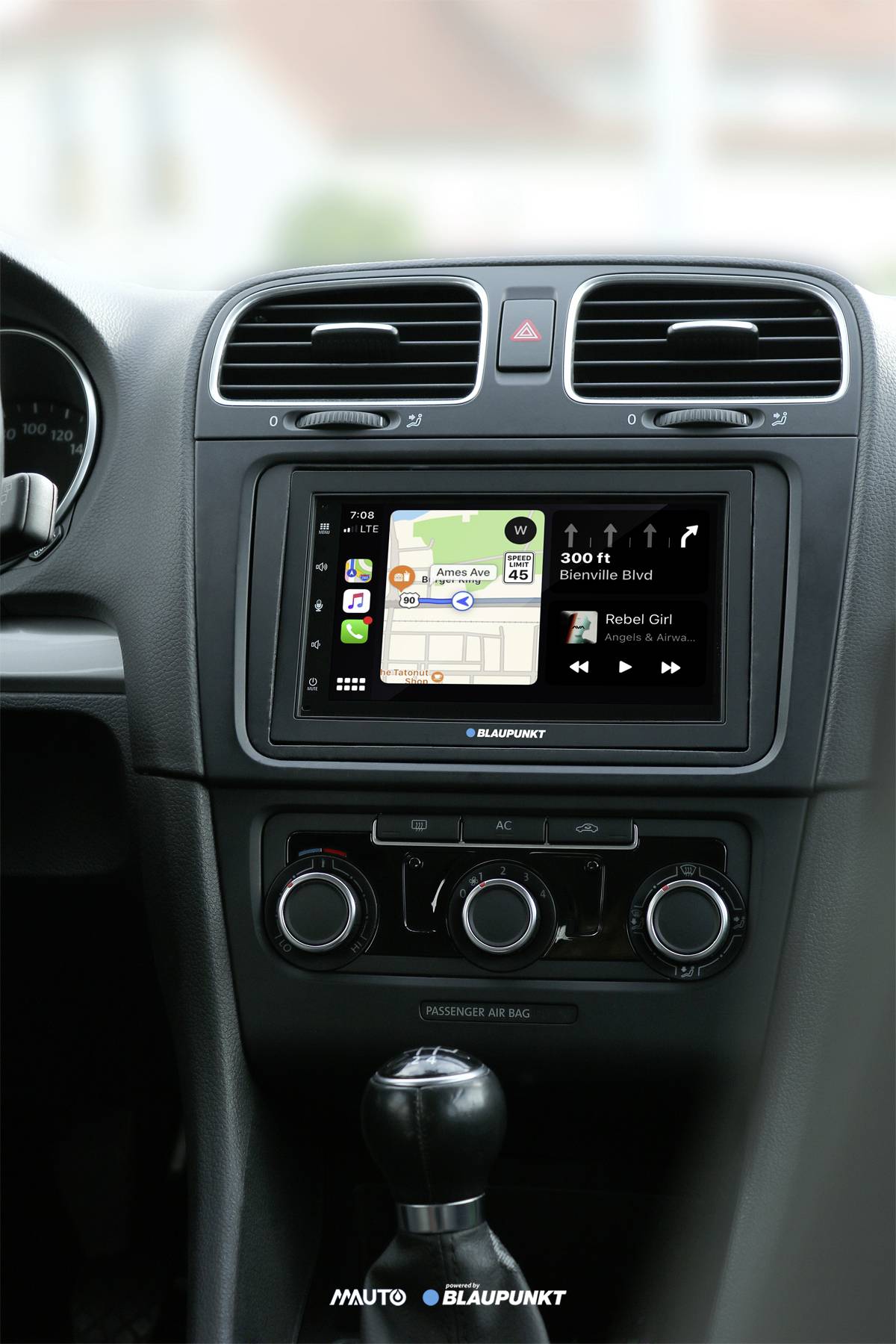 Blaupunkt Rotterdam 600 DAB Autoradio Apple CarPlay, Android Auto™, Integriertes Navigationssystem, inkl. Fernbedienung, inkl. DAB-Antenne, Bluetoot