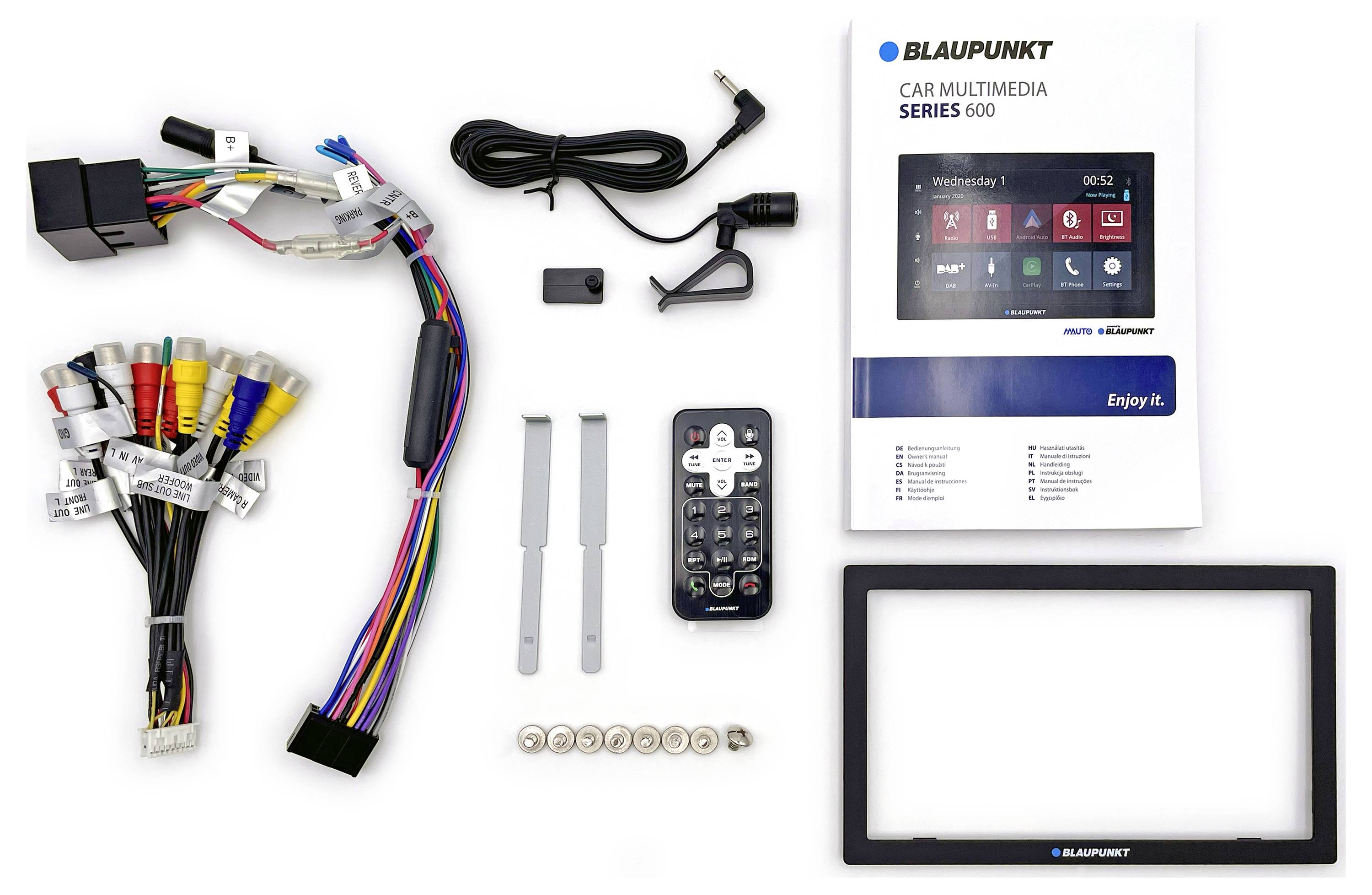 Blaupunkt Rotterdam 600 DAB Autoradio Apple CarPlay, Android Auto™, Integriertes Navigationssystem, inkl. Fernbedienung, inkl