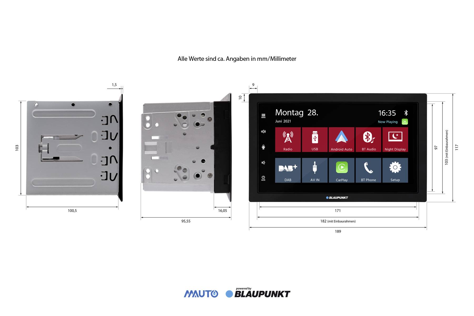 Blaupunkt Oslo 600 DAB Autoradio Apple CarPlay, Android Auto™, inkl. Fernbedienung, inkl. DAB-Antenne