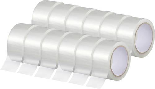 TOOLCRAFT 2xTO-10187127 Packband Transparent (L x B) 66 m x 50 mm 12 St.