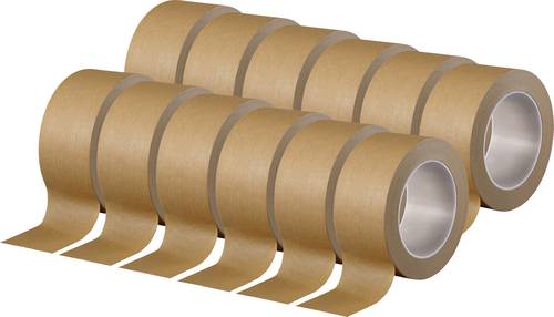 TOOLCRAFT 2xTO-10194390 Packband Braun (L x B) 50 m x 50 mm 12 St.