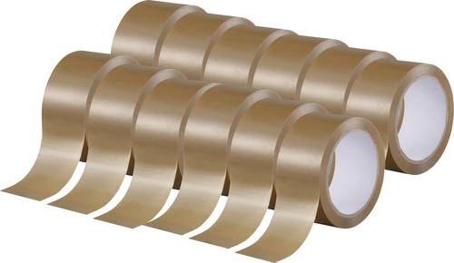 TOOLCRAFT 2xTO-10187040 Packband Braun (L x B) 66 m x 50 mm 12 St.