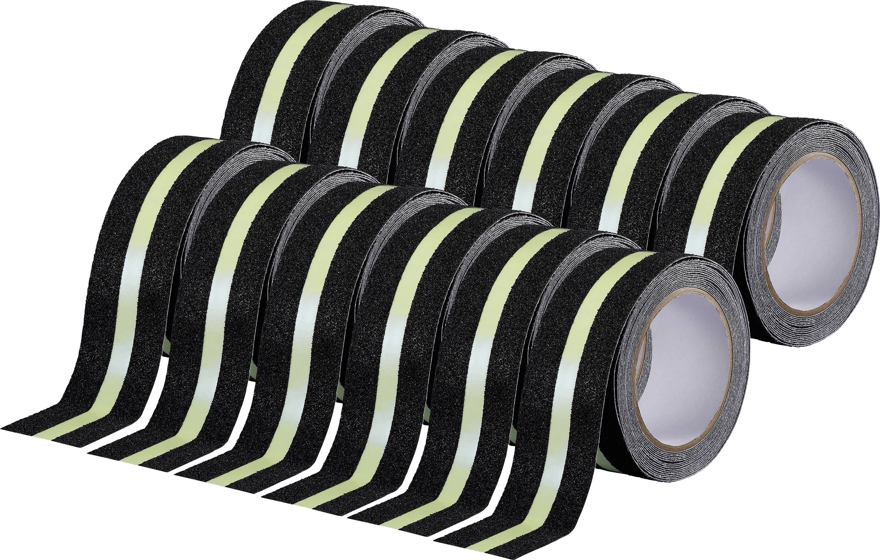 TOOLCRAFT 12xTO-10187130 Anti-Rutschband Sugo Schwarz, Grün (L x B) 10 m x 55 mm 12 St.
