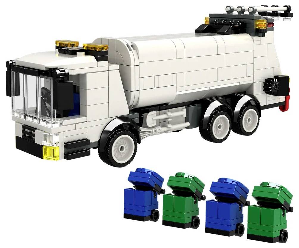 BRIXIES Plus Müllwagen / Trash Car Konstruktions-Set