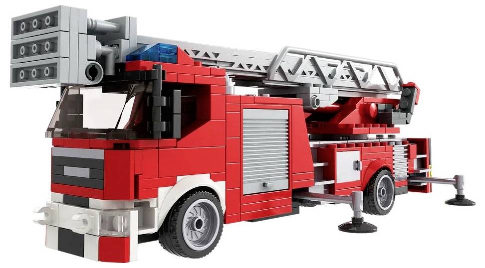 BRIXIES Plus Drehleiter / Turntable ladder Konstruktions-Set