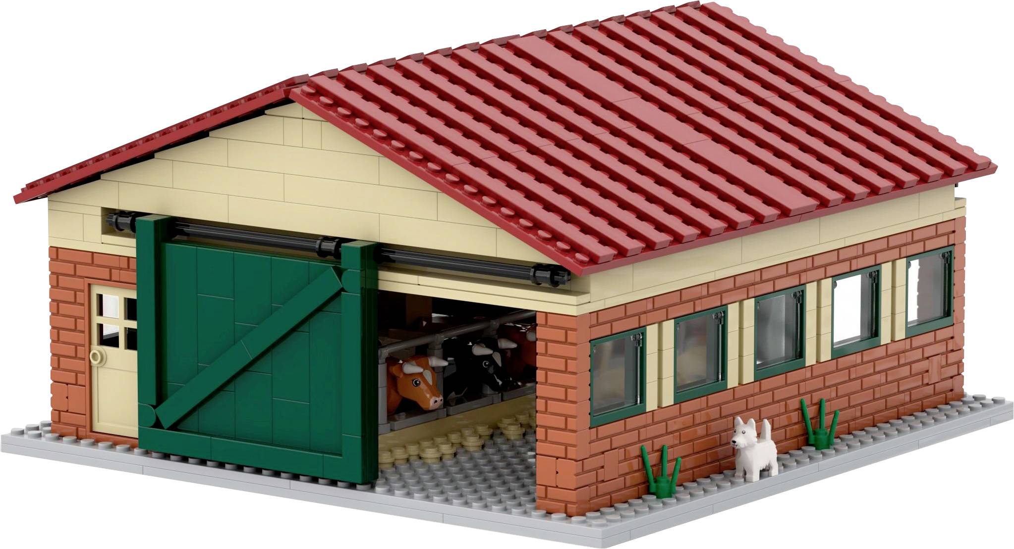 BRIXIES Plus Kuhstall / Cow barn Konstruktions-Set