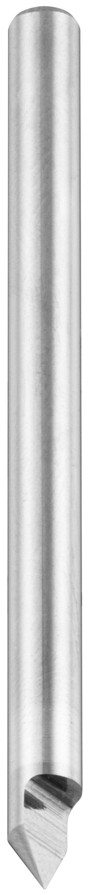 Ein Nahaufnahmebild einer glänzenden Metallstange mit verjüngtem, kantigem Ende, ähnlich einem Präzisionswerkzeug oder einer Komponente.