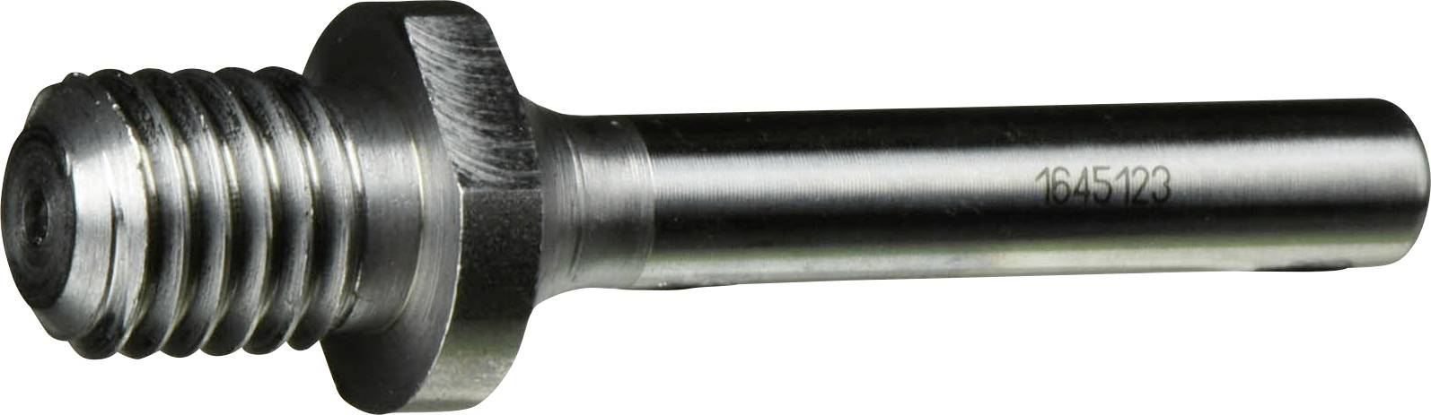 Ein Metallbolzen mit Gewinde an einem Ende und einer glatten zylindrischen Schaft. Die Zahl '164523' ist in den Schaft eingraviert.