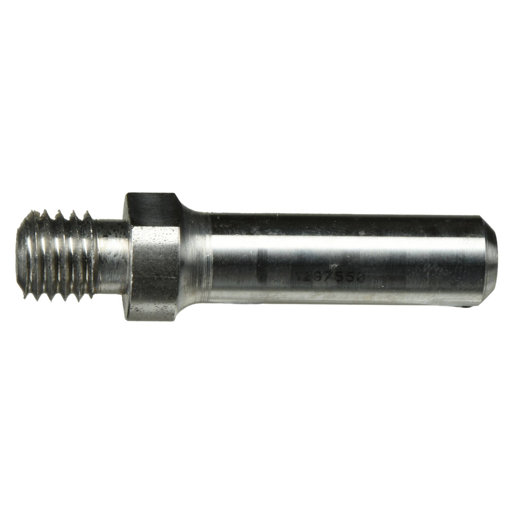 Ein Metallstift mit gewindeter Endseite, der für präzise Ausrichtung und Befestigung in Maschinen und technischen Anwendungen verwendet wird.