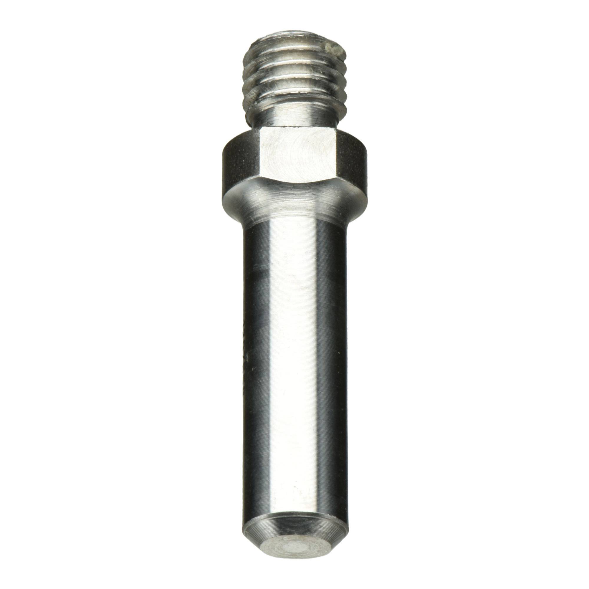 Ein Stahlstift mit Gewinde am Kopf, glatt zylindrischem Körper und flachem Ende, der in Maschinen zur präzisen Ausrichtung und Montage verwendet wird.