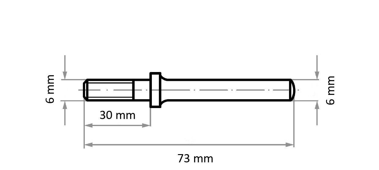 LUKAS-ERZETT A1630781 Werkzeugaufnahme ASB für Filzpolierscheiben M6 Schaft 6mm 5St.